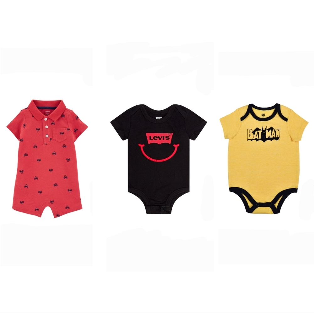 New! 3 pieces - newborn/3mo onesies